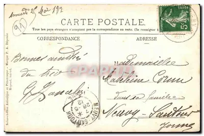 Montlhéry (S.-et-O.) — Ruínas da Torre, tomada da Capela São Luís do Castelo — Coleção Paul Allorge, Série Ca 12 — Verso
