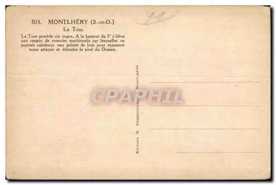 Montlhéry (S.-et-O.) — A Torre — Edição H. Desgouillons — Verso