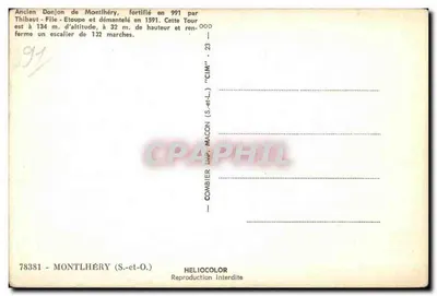 Oud donjon van Montlhéry — versterkt in 991 door Tibaut de Étoupe — uitgever Combier, n° 78381 — Achterkant