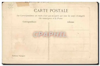 Bilhete postal antigo Hotel de Ville de Milly — Verso