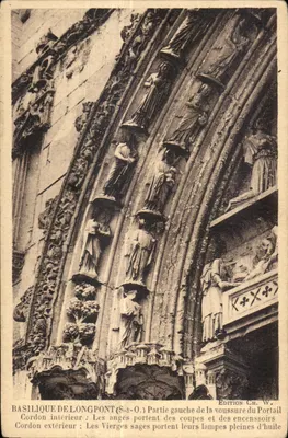 Basílica de Longpont — Parte esquerda da voussure do portal — Edição Ch. W.