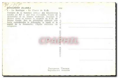 Côro de Nossa Senhora da Boa Guarda em Longfont — Basílica dos Beneditinos — Editor Combier (CIM) — Verso