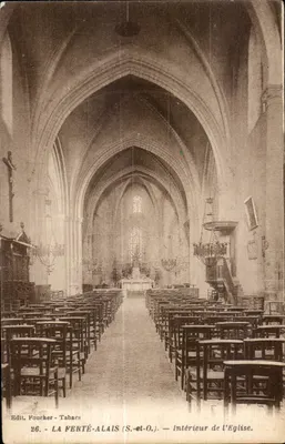 La Ferté-Alais (S.-et-O.) — Interior da Igreja — Edição Foucher-Tabacs, n°26