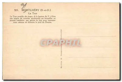 Montlhéry (S.-et-O.) — A Torre — Edição H. Dragouillon — Verso