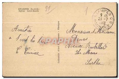 Étampes — Igreja de São Basílio — Editor Rameau — Verso