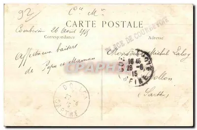 Courbevoie - Praça e Monumento da Defesa - balão - zeppelin - dirigível - Bilhete postal antigo — Verso