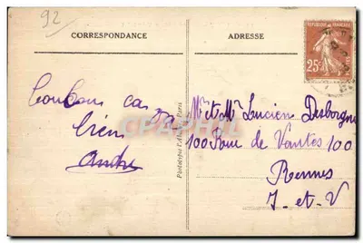 Clichy — Praça Sacco-Vanzetti — Fototipia L'Albâtre, n°15 — Verso