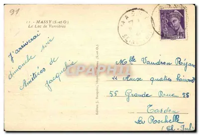 Lago de Verrières — Massy (S.-et-O) — Edição J. Bocquier — Verso