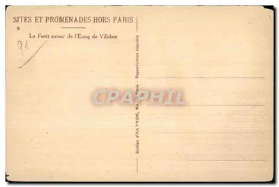Floresta ao redor do Lago de Villebon — Série Locais e Caminhadas Fora de Paris — Edição de Arte YVON, Paris — Verso