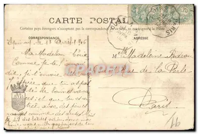 Epinay-sur-Orge - Katedra - Stara pocztówka — Rewers