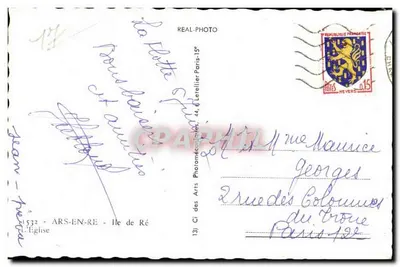 Ars-en-Ré - Igreja — editor Ci des Arts Photomécaniques, n°1532 — Verso