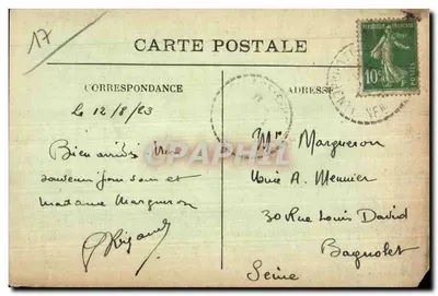 Pons - La Seugne - Bilhete postal antigo — Verso