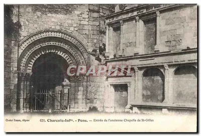Entrada da antiga Capela de St-Gilles — Charente-Inferior - Pons — Cliché Braun, depositado 621