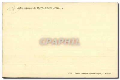 Rzymska świątynia Maillezais — XIII w. — Wydawnictwo artystyczne Raymond Bergevin, La Rochelle, nr 6077 — Rewers
