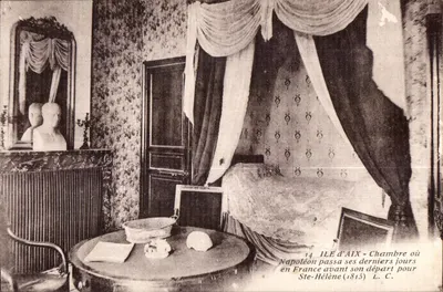 Quarto onde Napoleão passou seus últimos dias na França antes de sua partida para Ste-Hélène (1815) — Ile d'Aix — L. C. n°14