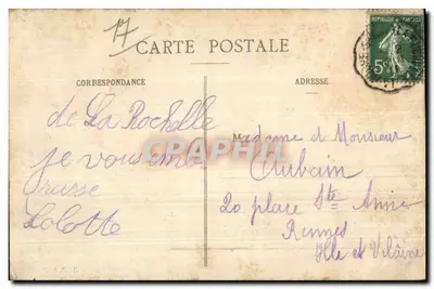 La Pallice - Píer Sul — R.B.L.R. 1914 — Verso