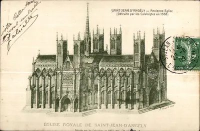 Igreja Real de Saint-Jean-d'Angély — Antiga igreja destruída pelos Calvinistas em 1568 — R. Faure, 1854