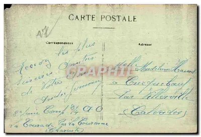La Courade por La Couronne (Charente) — vista do canal e do edifício — editor desconhecido, n°1 — Verso