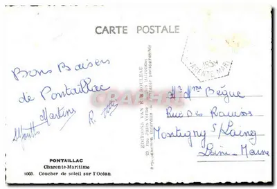 Pontaillac — Pôr do sol no Oceano — Éditions Van Brouleau — Verso