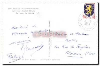 Place Aristide-Briand w Royan — widok z balkonu — wydawca Elcé, nr 9328 — Rewers