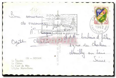 Royan — Międzynarodowa wystawa 1962 — Tito — Rewers