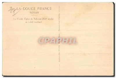 La Vieille Église de Talmount — au soleil couchant — Édition d'Art YVON, Paris — Verso