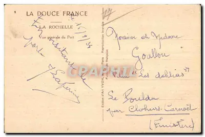 La Rochelle — Ogólny widok portu — Wydawnictwo Art YVON, Paryż — Rewers