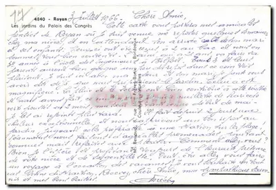 Ogród Pałacu Kongresów — Royan — wydawca Tito, nr 4840 — Rewers