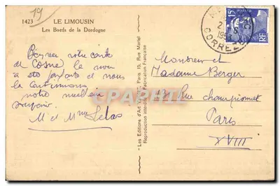 As margens da Dordogne — Limousin — Edições de Arte Maitel — Verso
