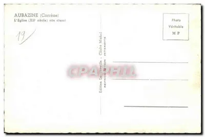 Aubazine (Corrèze) — A Igreja do Século XII, sítio classificado — Edição Michel — Verso