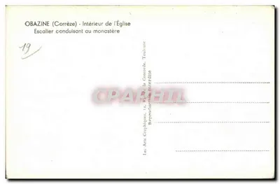 Obazine (Corrèze) — Wnętrze Kościoła — Schody prowadzące do klasztoru — ARGRA — Rewers