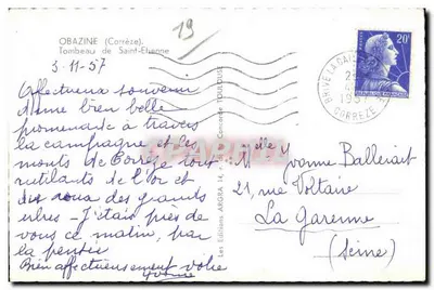 Grób św. Étienne — Obazine (Corrèze) — ARGRA — Rewers