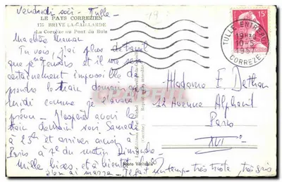 Widok z Corrèze — Tulle — Wydawnictwo Michel — Rewers