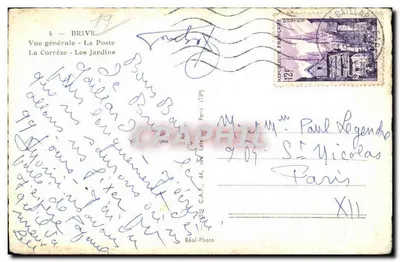 Brive-la-Gaillarde — Ogólny widok i ogrody — Réal-Photo — Rewers