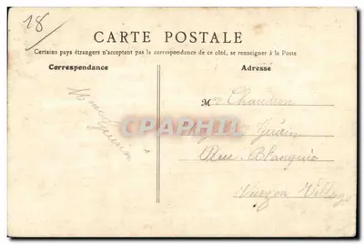 Châteauneuf-sur-Cher - A Basílica, vista geral — Editor E. Fy, Paris, n°8 — Verso