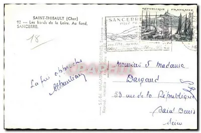 Saint-Thibault (Cher) — Brzegi Loary. W tle, Sancerre — S.F.-Éd. Magasins Modernes, Sancerre — Rewers