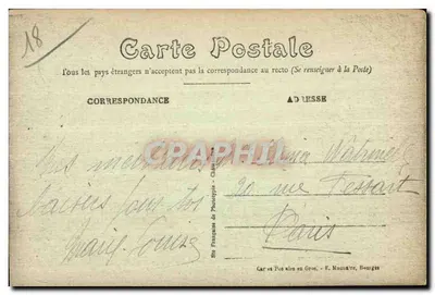 Grossouvre (Cher) — Zamek, strona północno-wschodnia — wydawca: Car des Posales en Gros, E. Maquaire, Bougues — Rewers