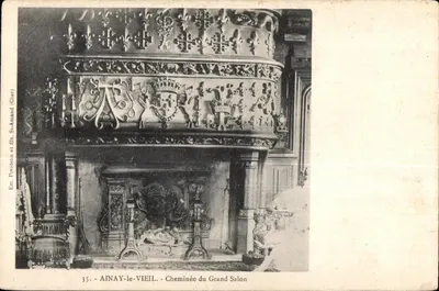 Ainay-le-Vieil - Chaminé do Grande Salão — editor Piroteau e filhos, S. Amand (Cler)