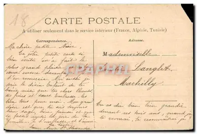 Castelos do Cher - Bilhete postal antigo — Verso