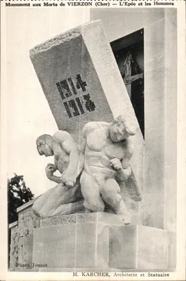 Monumento aos Mortos de VIERZON (Cher) — A Espada e os Homens — H. KARCHER, Arquiteto e Escultor