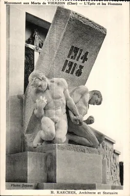 Monumento aos Mortos de VIERZON (Cher) — A Espada e os Homens — H. KARCHER, Arquiteto e Escultor