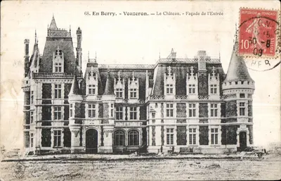 Vouzeron - O Castelo — Fachada de Entrada — A. Auxenfans, editor Bourges