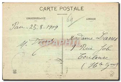 Pau - Avenue Léon-Say en Boulevard des Pyrénées — Fototipie Labouché, Toulouse, n°7 — Achterkant