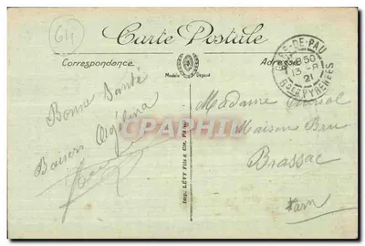 Pau — A Place Royale e a Cadeia dos Pirineus — LL — Verso