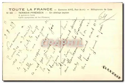 Um Attelage Rural — Na Côte de Locreup — Edições Jové, Pau (B.P.) — Verso