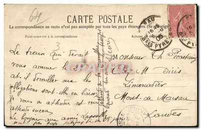 Pau — O Castelo e Estátua de Gaston Phébus — C. C. — Verso