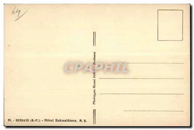 हॉटल एस्कुअल्डुना - हेंडाइया - मार्सेल डेल्बे द्वारा फोटोटाइप, बॉर्डेलॉन — पीछे