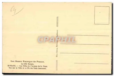 Widok na miasto i szczyt Trzech Koron — Hendaye — Villas Avenue de la Plage — Rewers