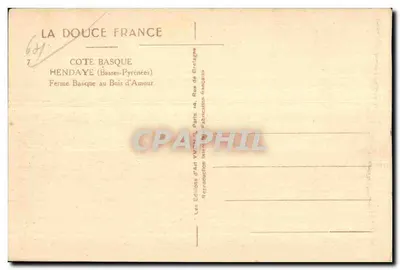 Fazenda Basca no Bois d'Amour — Costa Basca (Hendaye, Basses-Pyrénées) — Éditions d'Art VVCP, Paris — Verso