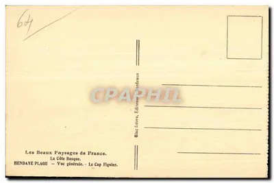 Hendaye - Vista geral - O Cabo Figuier — Bloc frères, Editores Bordeaux — Verso